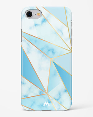 Marble Triangles Gold and Blue Hard Case Phone Cover (Apple)