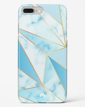 Marble Triangles Gold and Blue Hard Case Phone Cover (Apple)