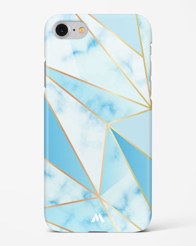 Marble Triangles Gold and Blue Hard Case Phone Cover (Apple)