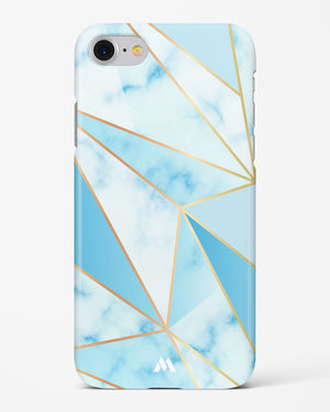 Marble Triangles Gold and Blue Hard Case Phone Cover (Apple)