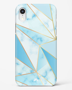 Marble Triangles Gold and Blue Hard Case Phone Cover (Apple)
