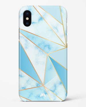 Marble Triangles Gold and Blue Hard Case iPhone XS