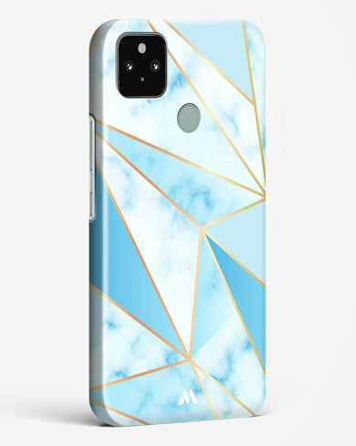 Marble Triangles Gold and Blue Hard Case Phone Cover-(Google)