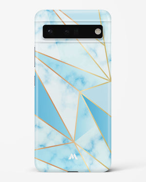 Marble Triangles Gold and Blue Hard Case Phone Cover (Google)