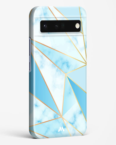 Marble Triangles Gold and Blue Hard Case Phone Cover-(Google)