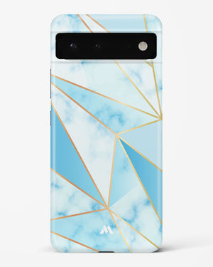 Marble Triangles Gold and Blue Hard Case Phone Cover (Google)