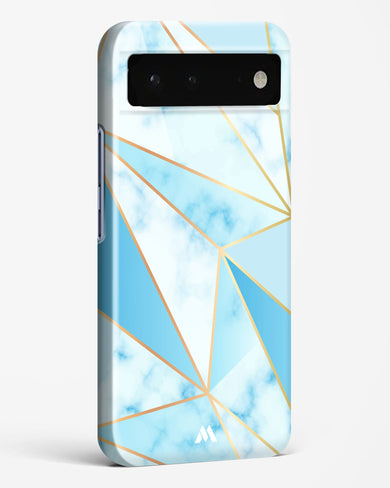 Marble Triangles Gold and Blue Hard Case Phone Cover-(Google)