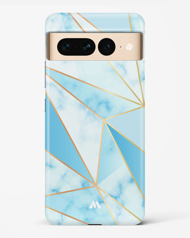 Marble Triangles Gold and Blue Hard Case Phone Cover-(Google)