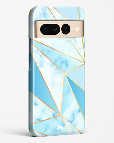 Marble Triangles Gold and Blue Hard Case Phone Cover-(Google)