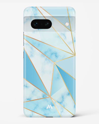 Marble Triangles Gold and Blue Hard Case Phone Cover-(Google)