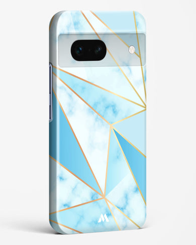 Marble Triangles Gold and Blue Hard Case Phone Cover-(Google)