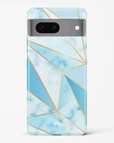 Marble Triangles Gold and Blue Hard Case Phone Cover-(Google)