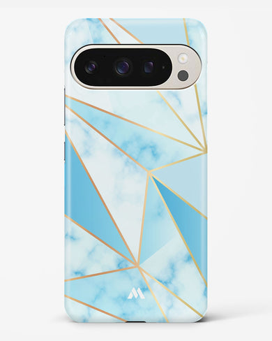 Marble Triangles Gold and Blue Hard Case Phone Cover (Google)