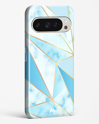 Marble Triangles Gold and Blue Hard Case Phone Cover (Google)