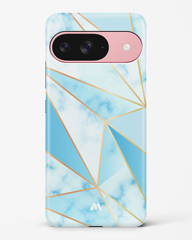 Marble Triangles Gold and Blue Hard Case Phone Cover (Google)