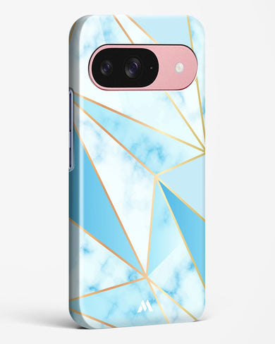 Marble Triangles Gold and Blue Hard Case Phone Cover (Google)