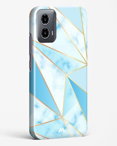 Marble Triangles Gold and Blue Hard Case Phone Cover (Motorola)