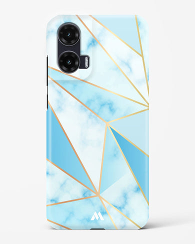 Marble Triangles Gold and Blue Hard Case Phone Cover (Motorola)