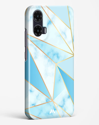 Marble Triangles Gold and Blue Hard Case Phone Cover (Motorola)