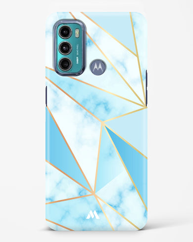 Marble Triangles Gold and Blue Hard Case Phone Cover (Motorola)