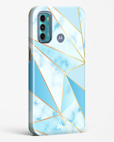 Marble Triangles Gold and Blue Hard Case Phone Cover (Motorola)