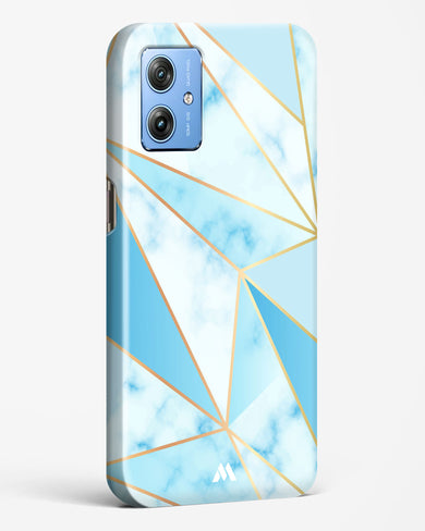 Marble Triangles Gold and Blue Hard Case Phone Cover (Motorola)