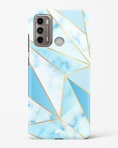Marble Triangles Gold and Blue Hard Case Phone Cover (Motorola)