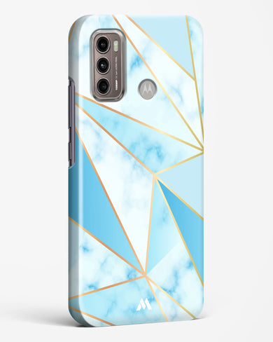 Marble Triangles Gold and Blue Hard Case Phone Cover (Motorola)