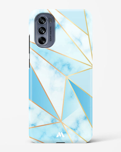 Marble Triangles Gold and Blue Hard Case Phone Cover (Motorola)