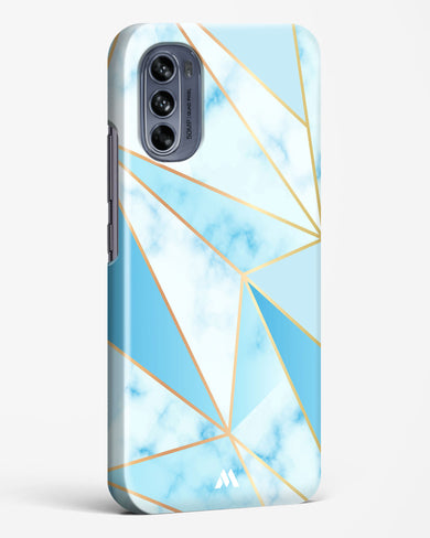 Marble Triangles Gold and Blue Hard Case Phone Cover (Motorola)