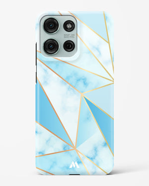 Marble Triangles Gold and Blue Hard Case Phone Cover (Motorola)