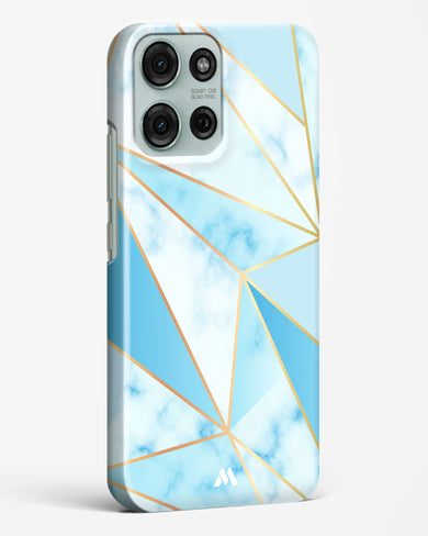 Marble Triangles Gold and Blue Hard Case Phone Cover (Motorola)