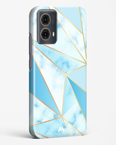 Marble Triangles Gold and Blue Hard Case Phone Cover (Motorola)