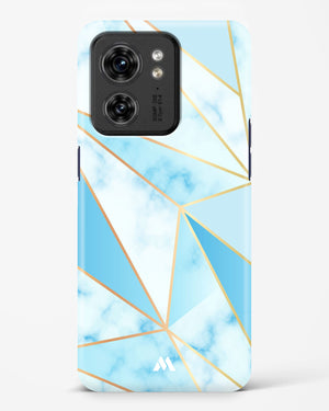 Marble Triangles Gold and Blue Hard Case Phone Cover (Motorola)