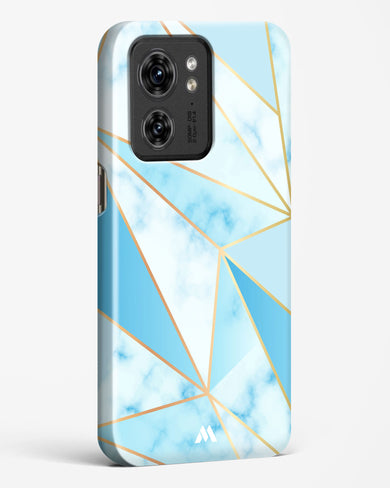 Marble Triangles Gold and Blue Hard Case Phone Cover (Motorola)