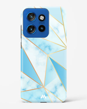 Marble Triangles Gold and Blue Hard Case Phone Cover (Motorola)