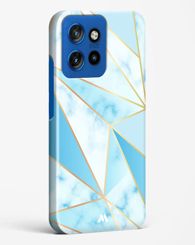Marble Triangles Gold and Blue Hard Case Phone Cover (Motorola)