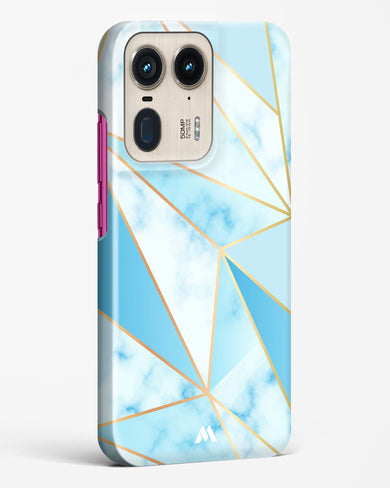 Marble Triangles Gold and Blue Hard Case Phone Cover (Motorola)