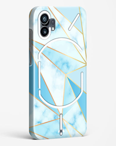 Marble Triangles Gold and Blue Hard Case Phone Cover-(Nothing)