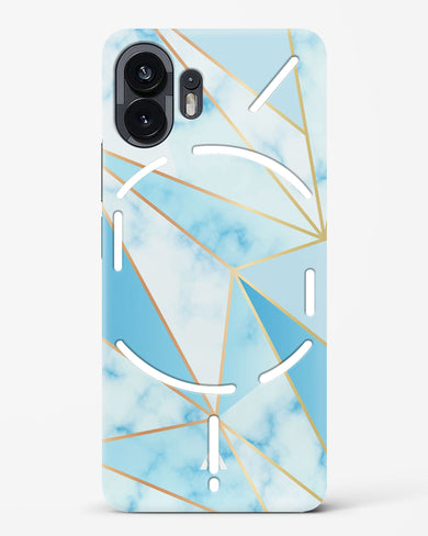 Marble Triangles Gold and Blue Hard Case Phone Cover (Nothing)