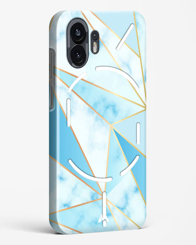 Marble Triangles Gold and Blue Hard Case Phone Cover (Nothing)