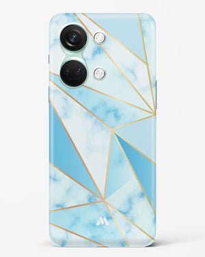 Marble Triangles Gold and Blue Hard Case Phone Cover-(OnePlus)