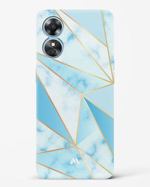 Marble Triangles Gold and Blue Hard Case Phone Cover-(Oppo)