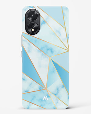 Marble Triangles Gold and Blue Hard Case Phone Cover (Oppo)