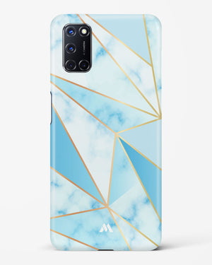 Marble Triangles Gold and Blue Hard Case Phone Cover-(Oppo)