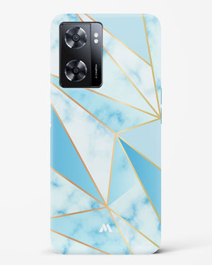 Marble Triangles Gold and Blue Hard Case Phone Cover-(Oppo)