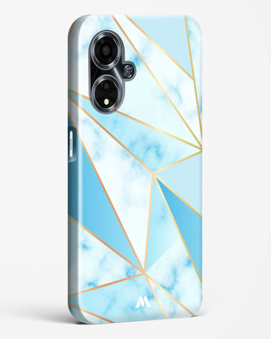 Marble Triangles Gold and Blue Hard Case Phone Cover (Oppo)