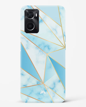 Marble Triangles Gold and Blue Hard Case Phone Cover-(Oppo)