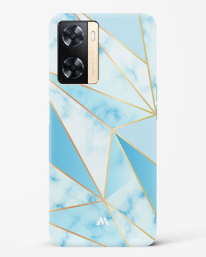 Marble Triangles Gold and Blue Hard Case Phone Cover (Oppo)