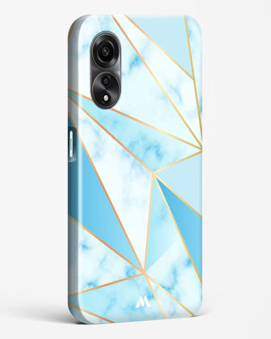 Marble Triangles Gold and Blue Hard Case Phone Cover (Oppo)